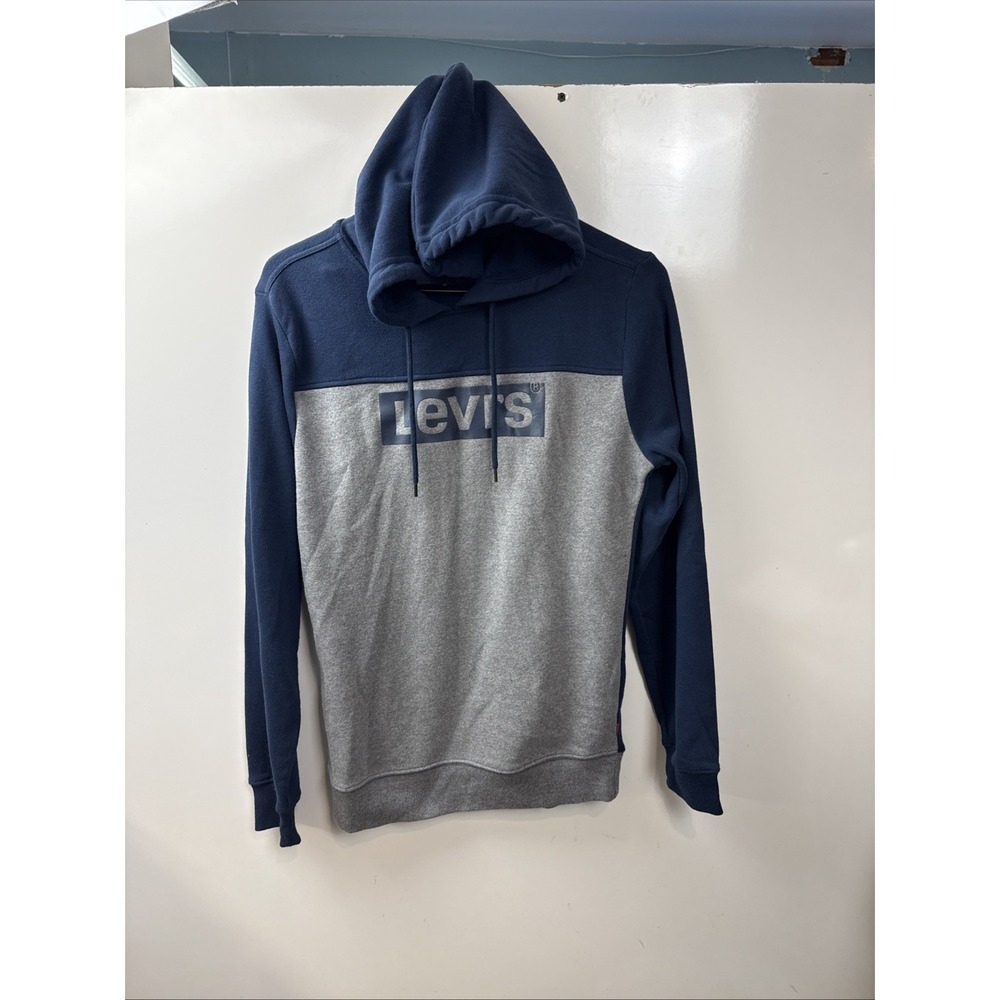 Levi's Men's Navy and Gray Logo Pullover Hoodie Small 3LGLK2189